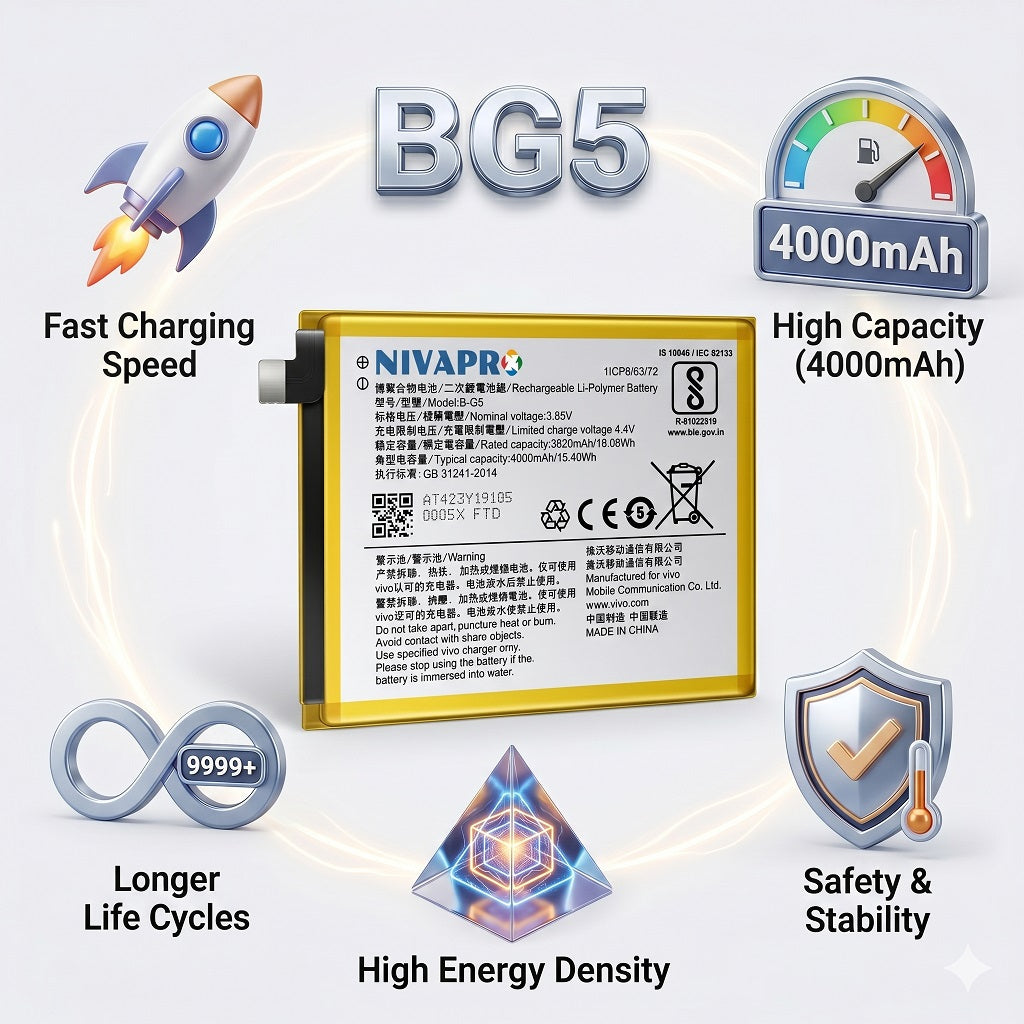 B-G5, BG5 for Vivo x27 4000mAh Battery with warranty by NIVAPRO