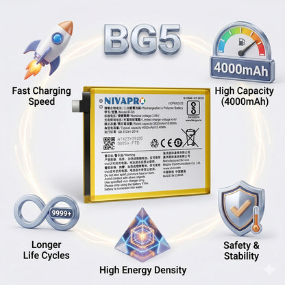 B-G5, BG5 for Vivo x27 4000mAh Battery with warranty by NIVAPRO