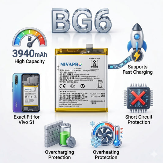 B-G6, BG6 for Vivo S1 3940mAh Battery with warranty by NIVAPRO