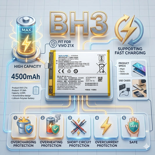 B-H3, BH3 for Vivo Z1x  4500mAh Battery with warranty by NIVAPRO