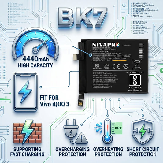 BK7 B-K7 for  Vivo IQOO 3  4440mAh Battery with warranty by NIVAPRO