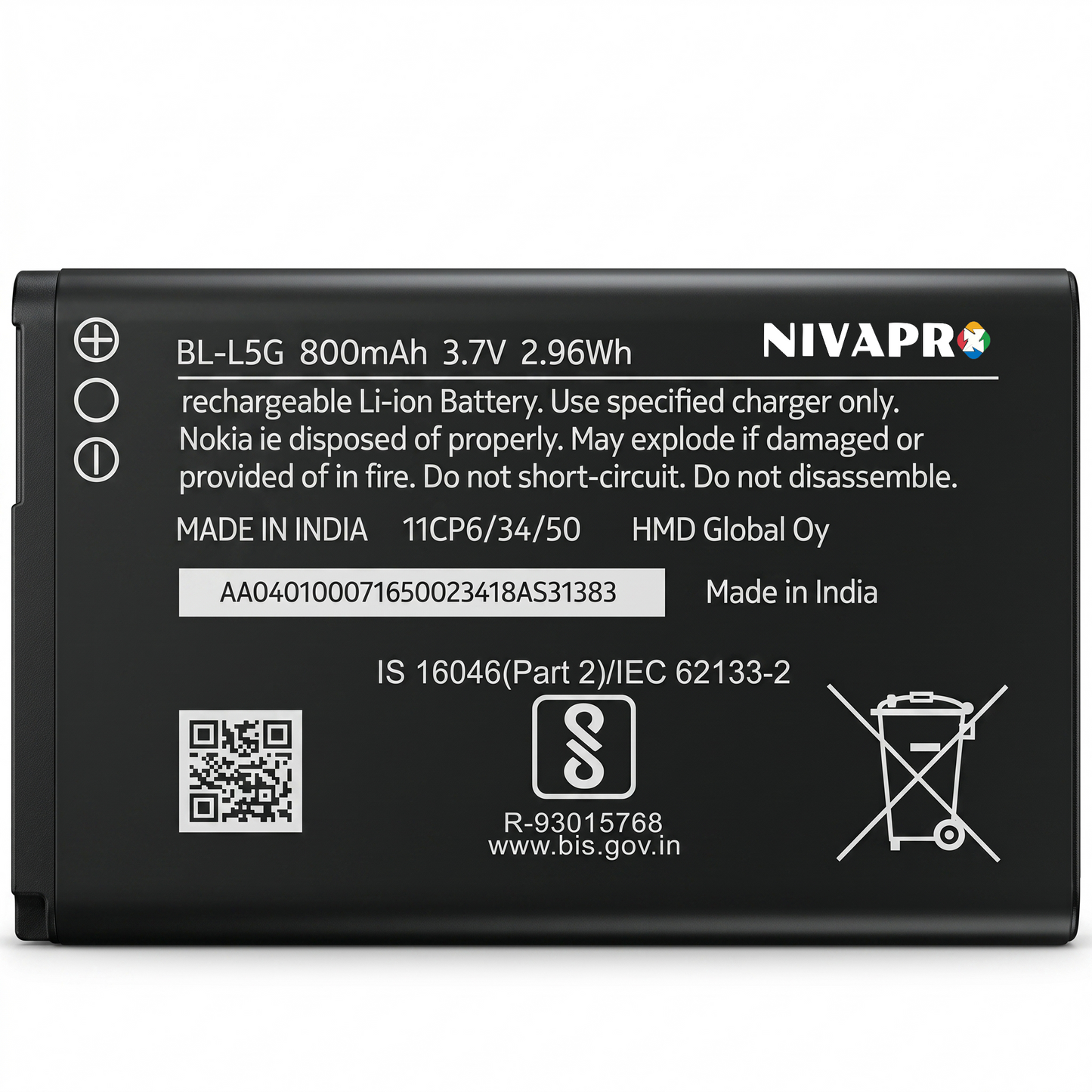 BL-L5G Original Battery for Nokia 105 (800mAH) with Warranty by NIVAPRO