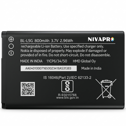 BL-L5G Original Battery for Nokia 105 (800mAH) with Warranty by NIVAPRO