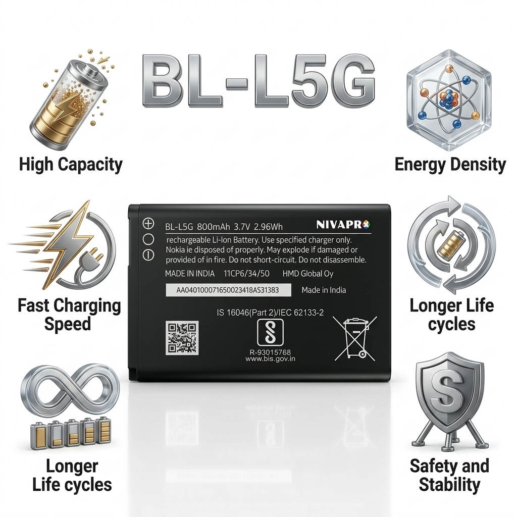 BL-L5G Original Battery for Nokia 105 (800mAH) with Warranty by NIVAPRO