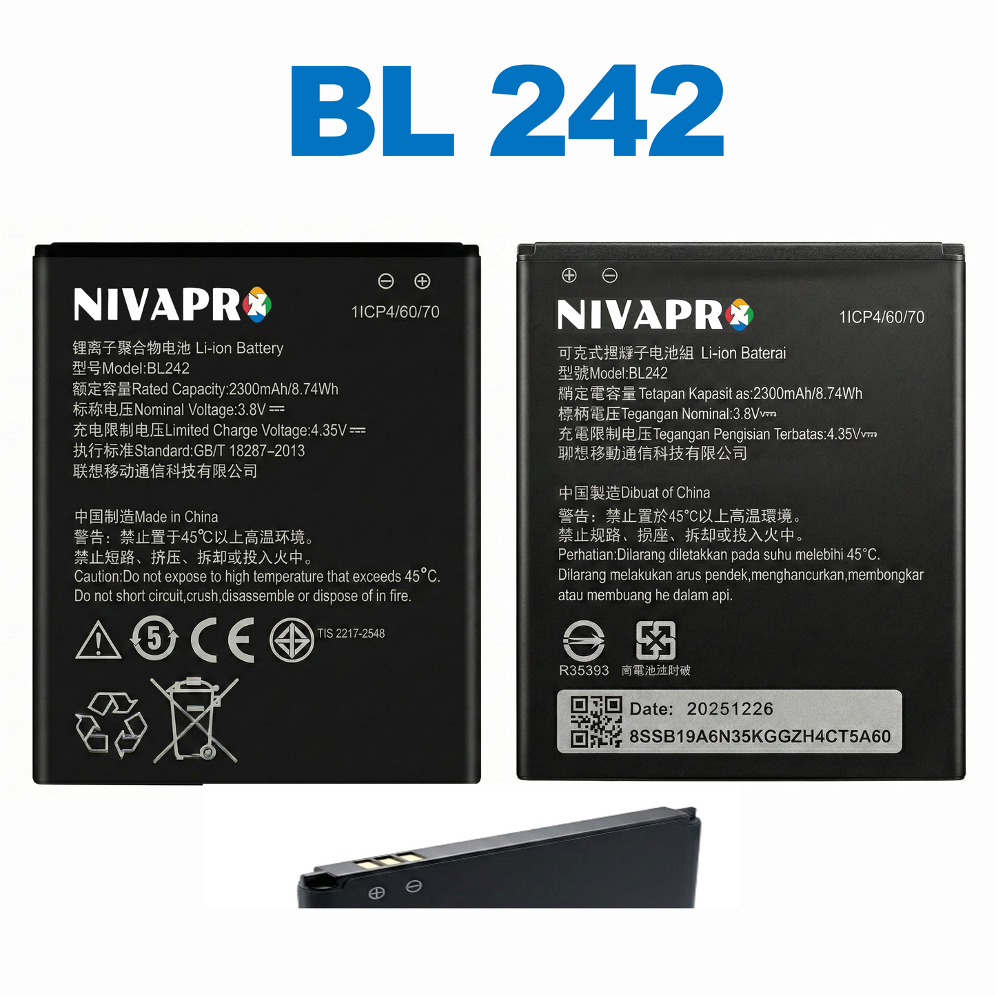 BL242 Mobile battery for A6000,A6010 2300mAh by NIVAPRO