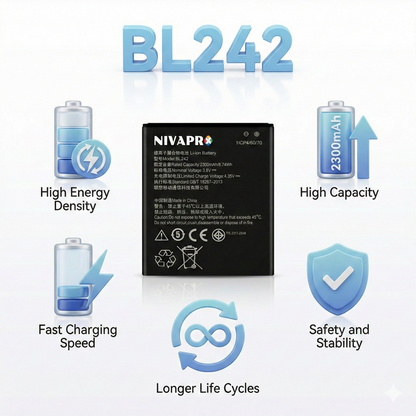 BL242 Mobile battery for A6000,A6010 2300mAh by NIVAPRO