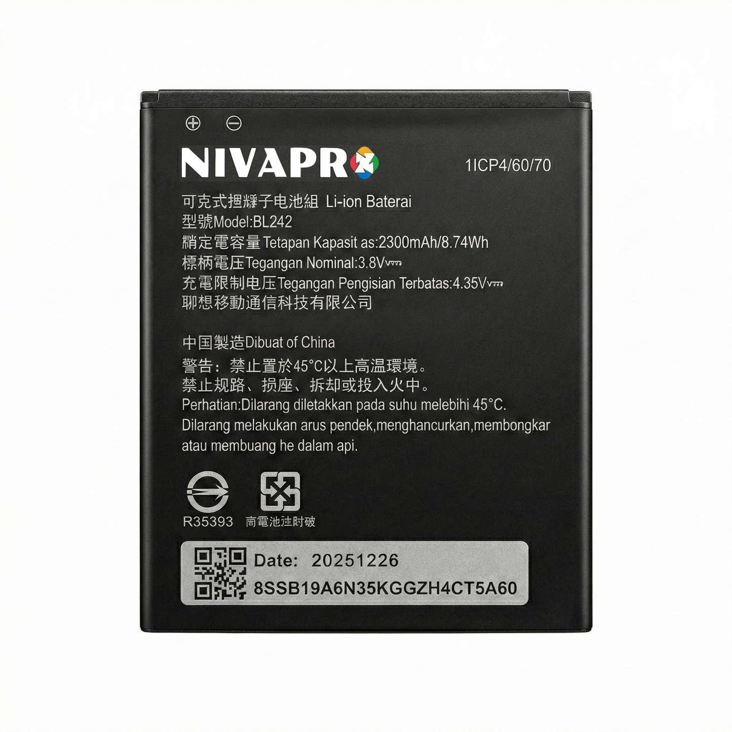 BL242 Mobile battery for A6000,A6010 2300mAh by NIVAPRO