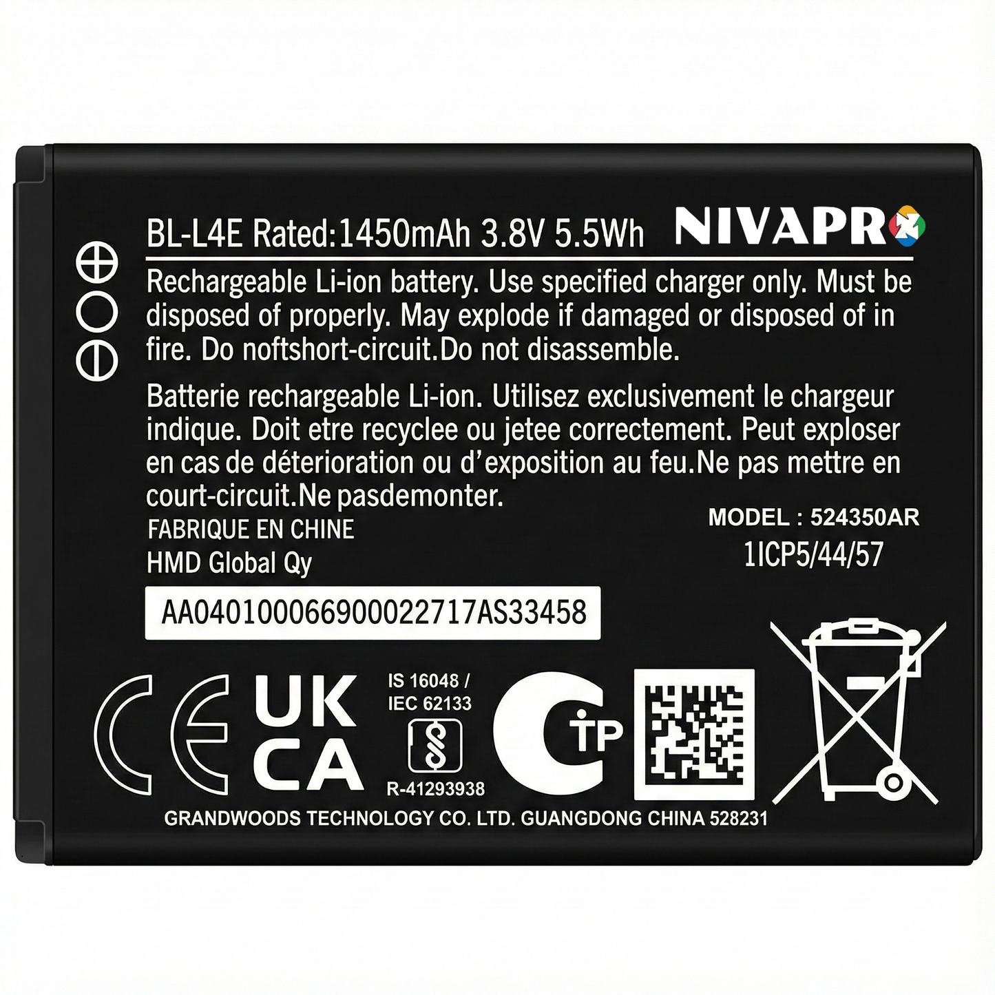 BL-L4E  Nokia 2660 Flip 4G / Nokia 8210 4G Battery 1450mAh with warranty by NIVAPRO
