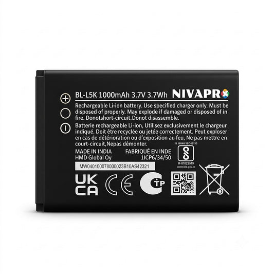 BL-L5K Original Battery for Nokia 105+ Plus 2022 TA-1428, TA-1447, TA-1456 (1000mAH) with Warranty by NIVAPRO