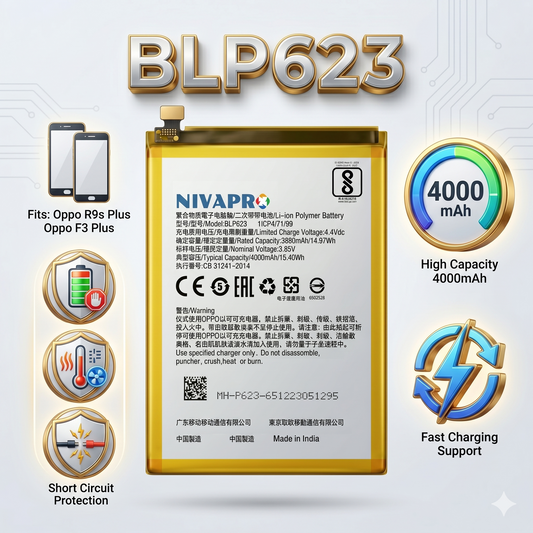 Original BLP623 for  Oppo R9s Plus / F3 Plus  4000mAh Battery with warranty by NIVAPRO