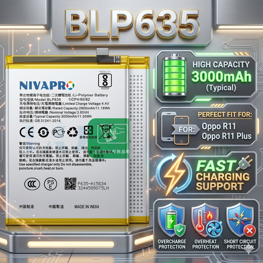 Original BLP635 for  Oppo R11 And R11 Plus  3000mAh Battery with warranty by NIVAPRO