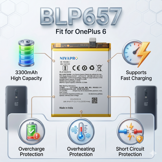 Original BLP657 for OnePlus 6 3300mAh Battery with warranty by NIVAPRO