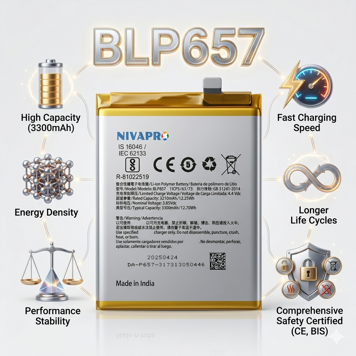 Original BLP657 for OnePlus 6 3300mAh Battery with warranty by NIVAPRO
