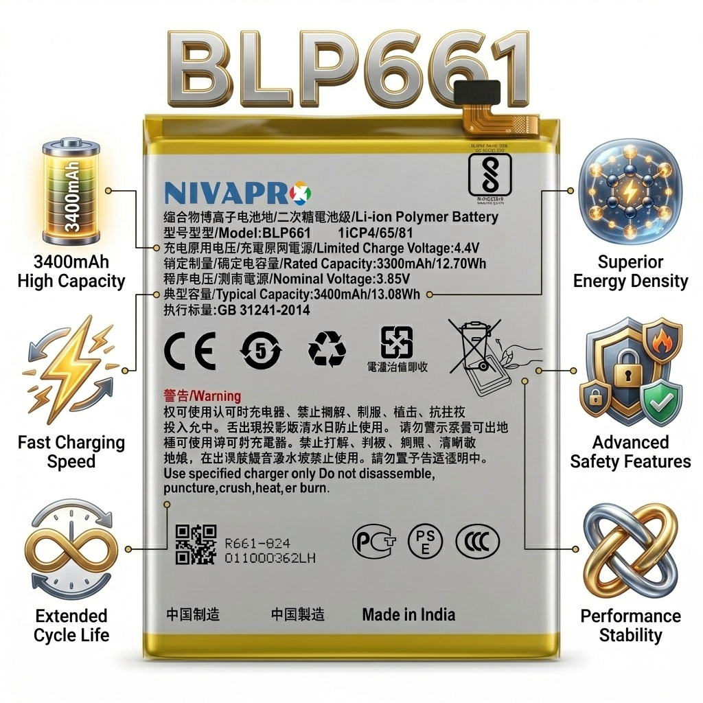 BLP661 for Oppo F7 / A3 /CPH1819 / CPH1821 / PADM00 / CPH1837 / PADT00  3400mAh Battery with warranty by NIVAPRO