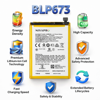 BLP673 A3S A5, A7, Realme C1, Realme 2  4230mAh Battery by NIVAPRO