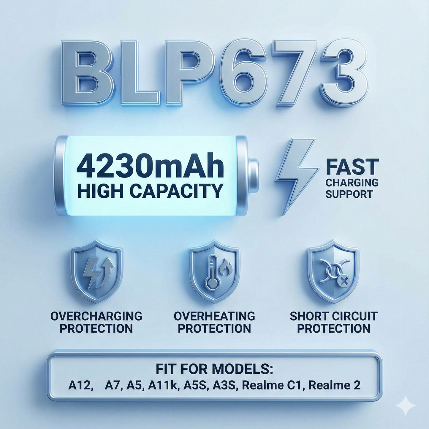 BLP673 A3S A5, A7, Realme C1, Realme 2  4230mAh Battery by NIVAPRO