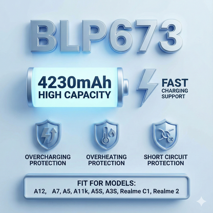 BLP673 A3S A5, A7, Realme C1, Realme 2  4230mAh Battery by NIVAPRO