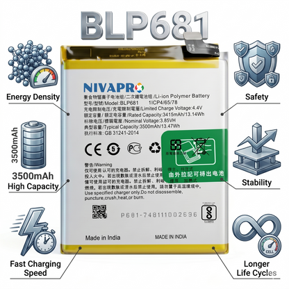 BLP681 for  Oppo F9, F9 Pro/ R17,F9   3500mAh Battery with warranty by NIVAPRO