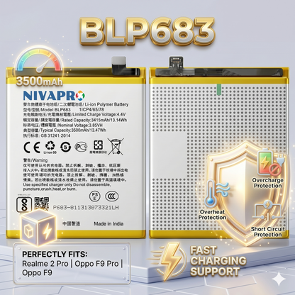 BLP683 for  Realme 2 Pro F9 Pro F9 3500mAh Battery with warranty by NIVAPRO