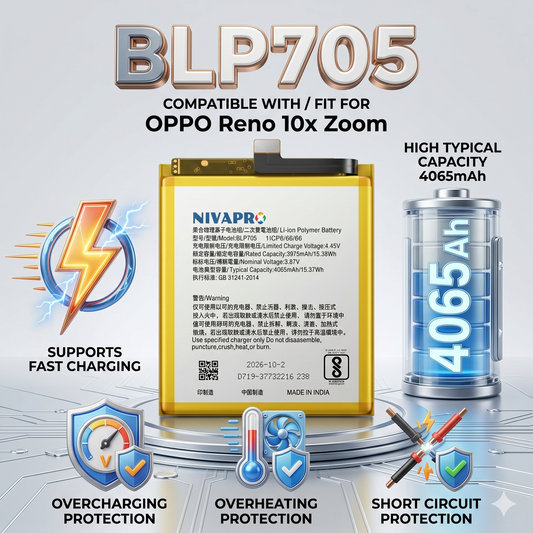 BLP705 for  OPPO Reno 10x Zoom 4065mAh Battery with warranty by NIVAPRO