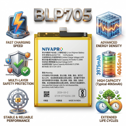 BLP705 for  OPPO Reno 10x Zoom 4065mAh Battery with warranty by NIVAPRO