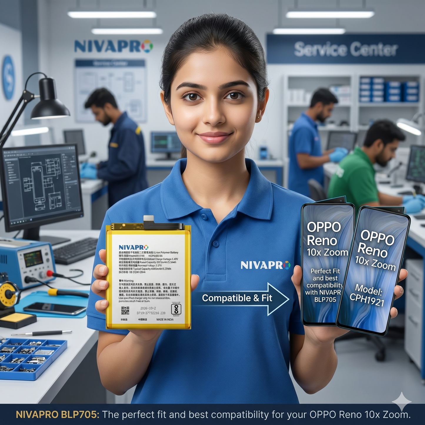 BLP705 for  OPPO Reno 10x Zoom 4065mAh Battery with warranty by NIVAPRO