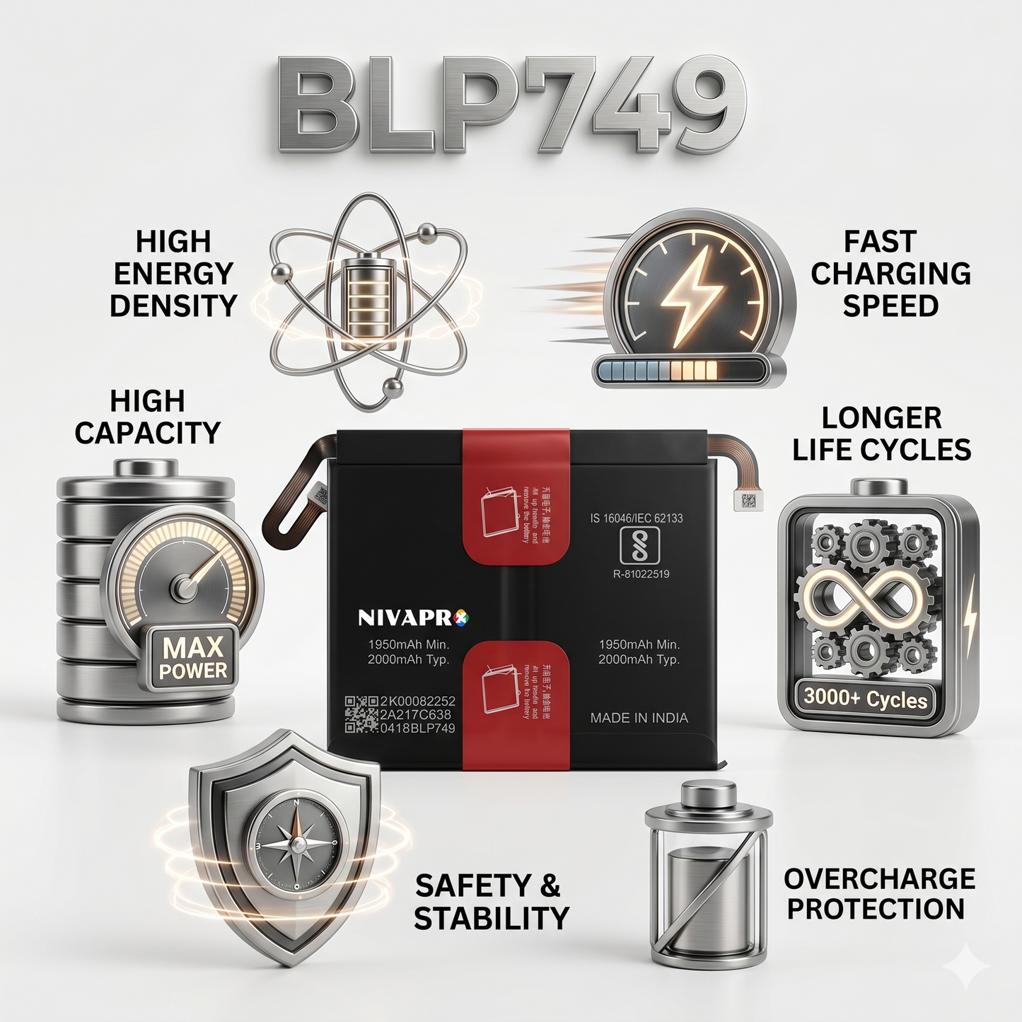 BLP749 for Realme X2 Pro (RMX1931) 4000mAh Battery with warranty by NIVAPRO