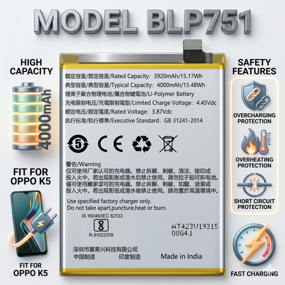 BLP751 for OPPO K5 4000mAh Battery with warranty by NIVAPRO