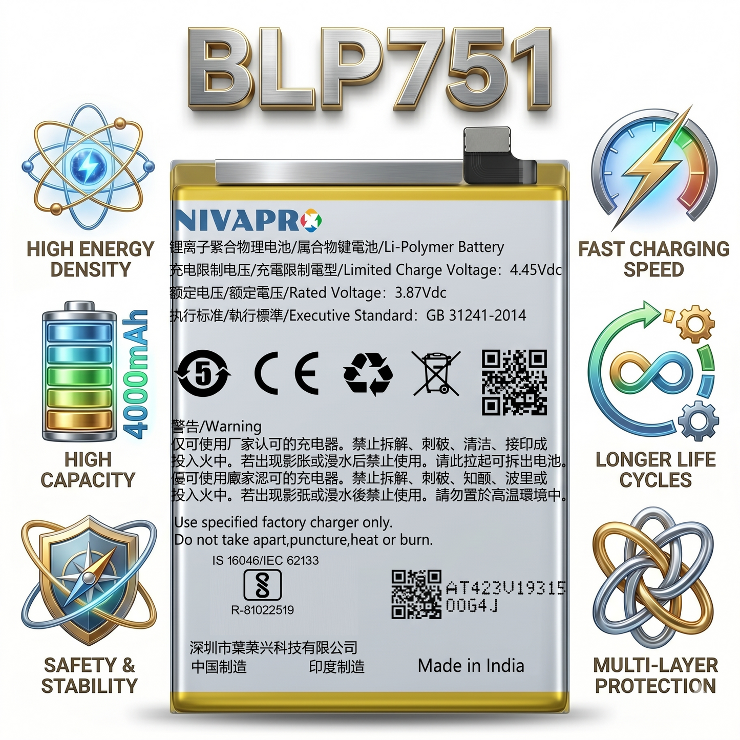 BLP751 for OPPO K5 4000mAh Battery with warranty by NIVAPRO