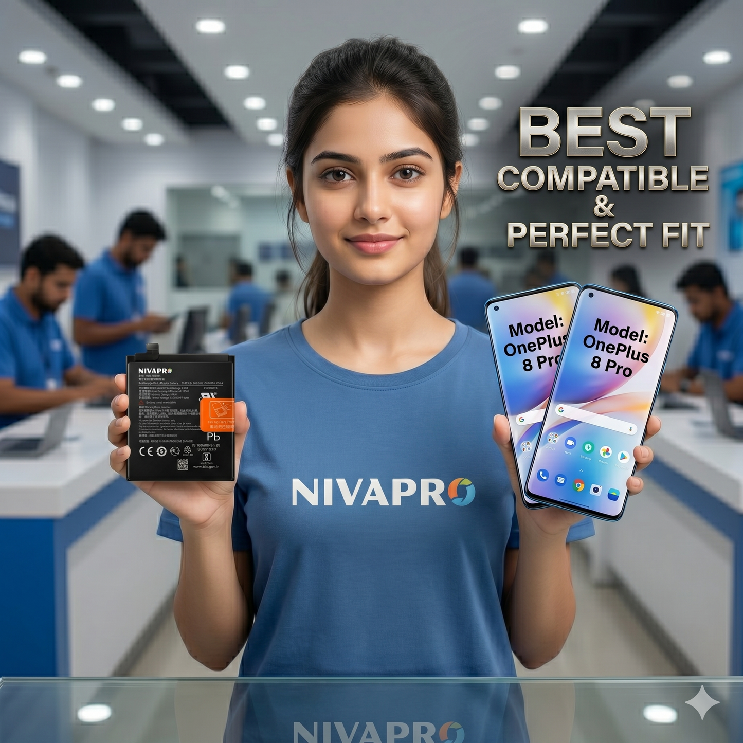 BLP759 for  OnePlus 8 Pro 4510mAh Battery with warranty by NIVAPRO