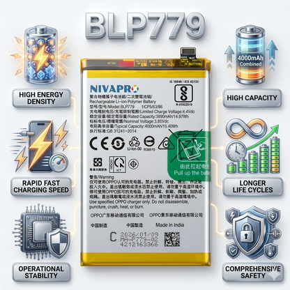Original BLP779 for Oppo A92s A93, F17 Pro, Reno 4Z, Reno 4 Lite 4000mAh  Battery with warranty by NIVAPRO