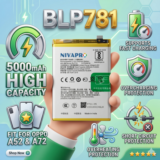 Original BLP781 for Oppo A52,A72 CPH2061, CPH2067 5000mAh  Battery with warranty by NIVAPRO
