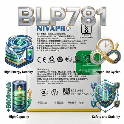 Original BLP781 for Oppo A52,A72 CPH2061, CPH2067 5000mAh  Battery with warranty by NIVAPRO