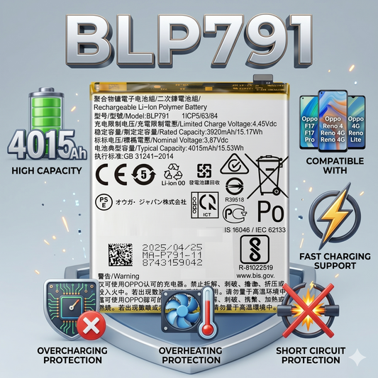 BLP791 Battery for Oppo F17 PRO | Reno 4 | 4G | 4 LITE smartphones 4015mAh Battery with warranty by NIVAPRO