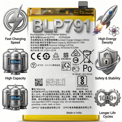 BLP791 Battery for Oppo F17 PRO | Reno 4 | 4G | 4 LITE smartphones 4015mAh Battery with warranty by NIVAPRO
