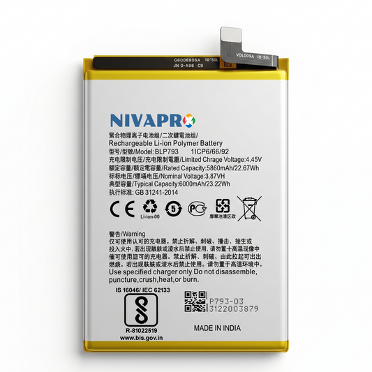 BLP793 Battery for Realme Norzo 30A | Norzo 30 pro | C25 | C11 | C12 | C13 | C15 smartphones 6000mAh Battery with warranty by NIVAPRO