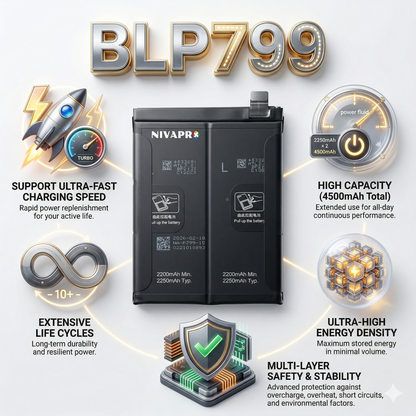 BLP799 Battery for Realme 7 Pro, X7 Pro, X3 Pro, and Narzo 20 Pro smartphones 4500mAh Battery with warranty by NIVAPRO