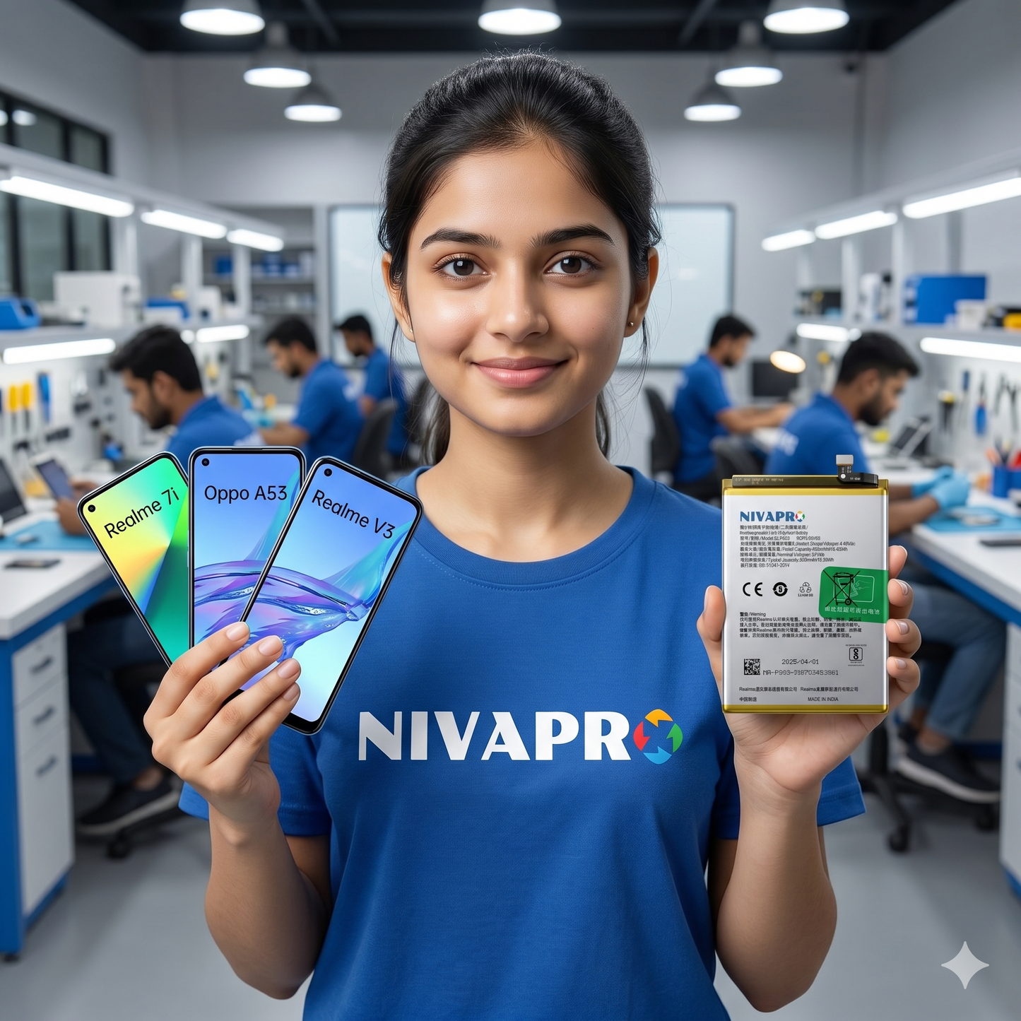 BLP803 Battery for Realme 7i / Oppo A53 / Realme V3 smartphones 5000mAh Battery with warranty by NIVAPRO