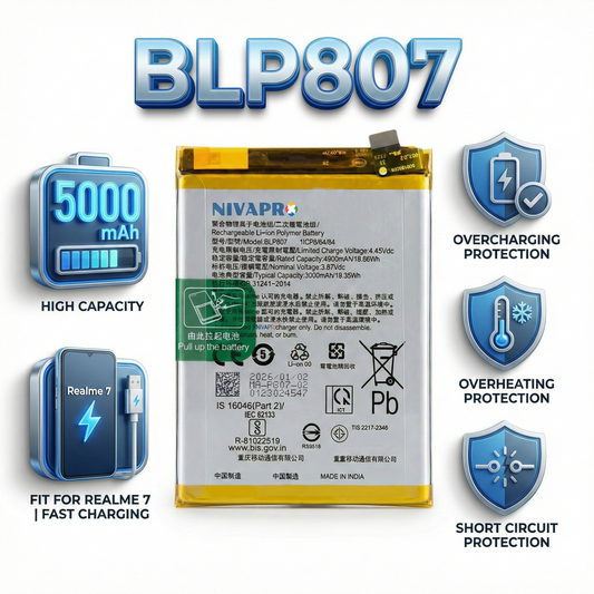 BLP807  for Smartphones Realme 7/7 5g  5000mAh Battery by NIVAPRO