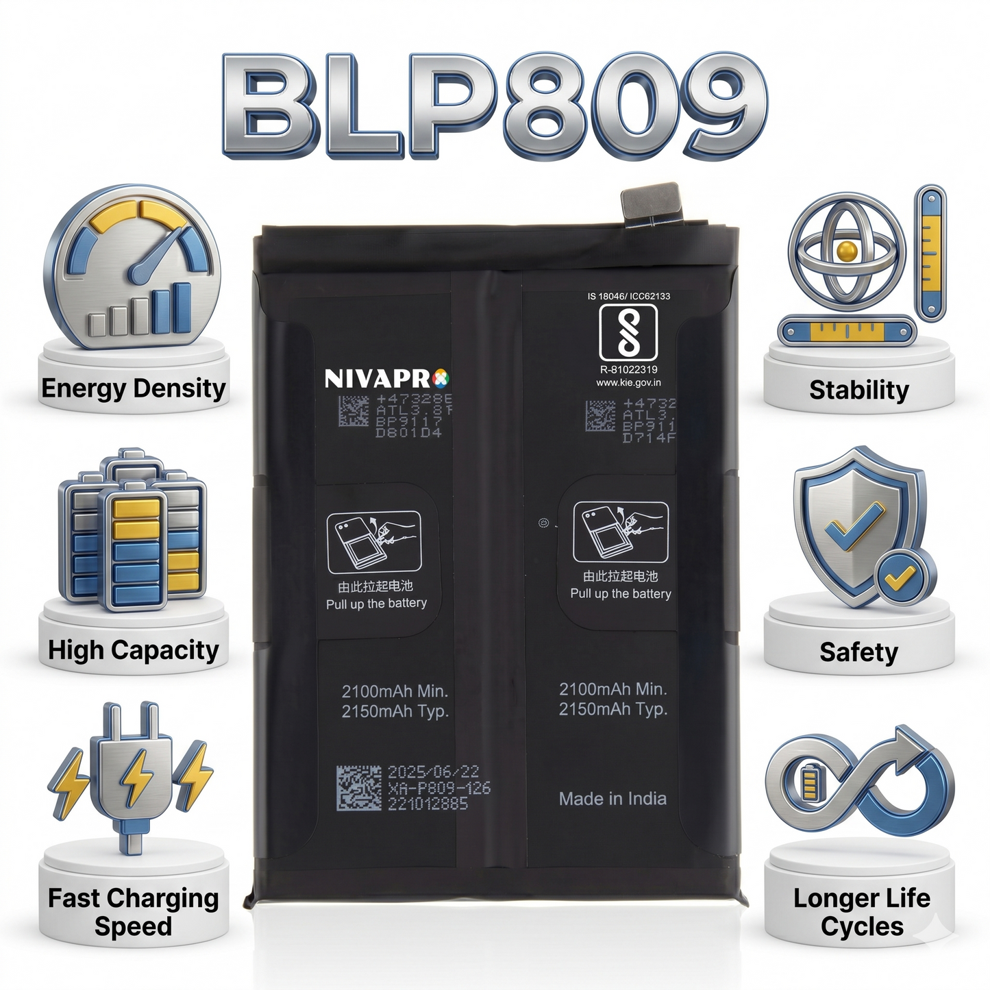 BLP809 Battery for Realme GT Master RMX3363, RMX3360 smartphones 4300mAh Battery with warranty by NIVAPRO