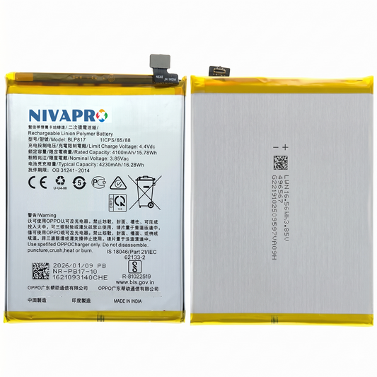 BLP817 Battery for Oppo A15 / A3s /A15 2020 /A15S smartphones 4230mAh Battery with warranty by NIVAPRO