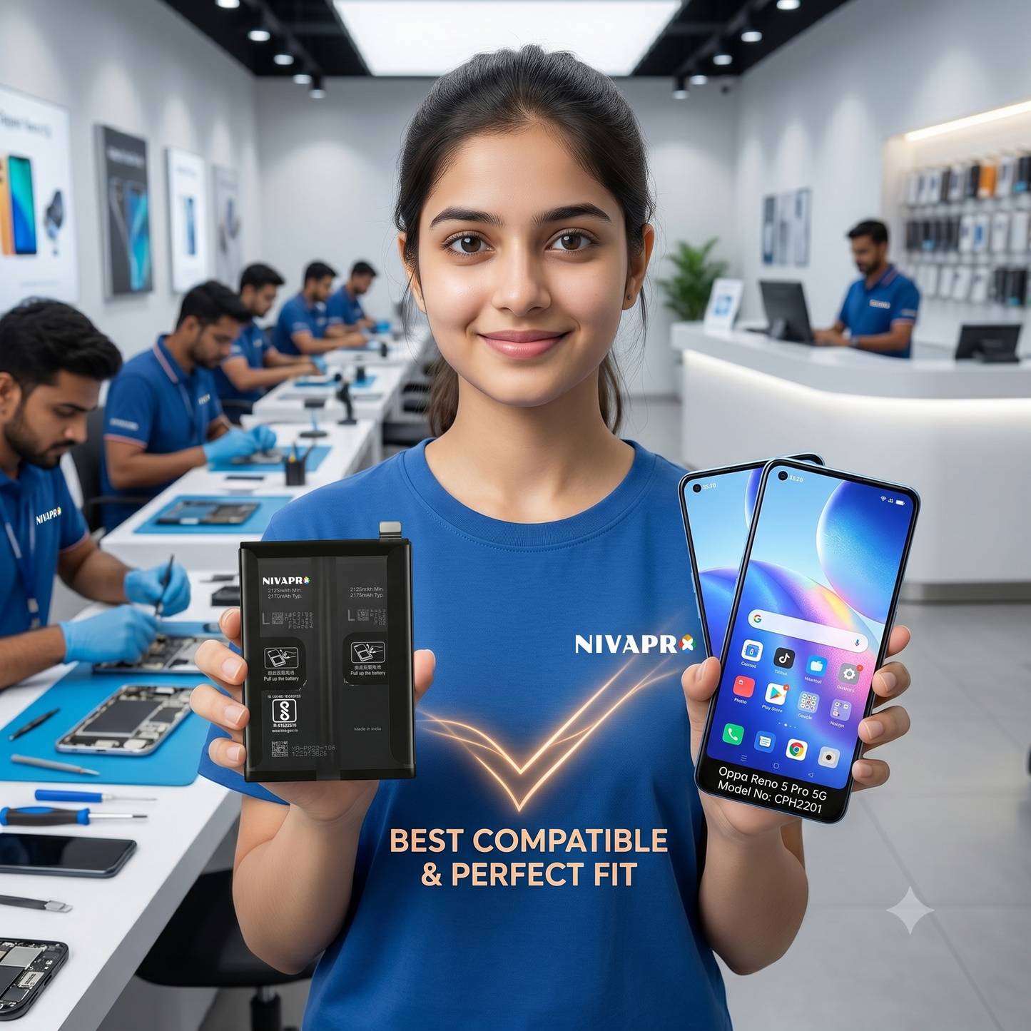 BLP823 Battery for  Oppo Reno 5 Pro 5G smartphones 4350mAh Battery with warranty by NIVAPRO