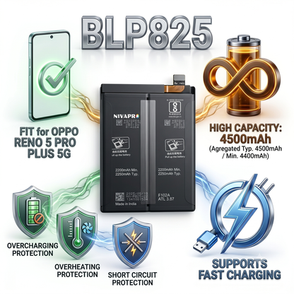BLP825 Battery for Oppo Reno 5 Pro Plus 5G smartphones 4500mAh Battery with warranty by NIVAPRO