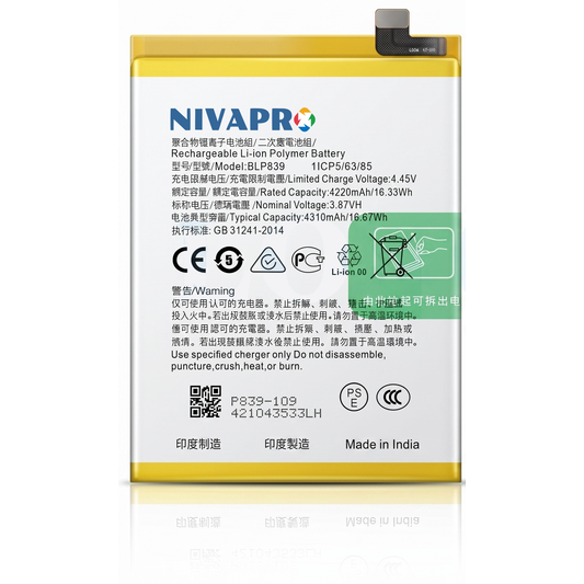 BLP839 Battery for Oppo A95 5G 5000mAh Battery with warranty by NIVAPRO