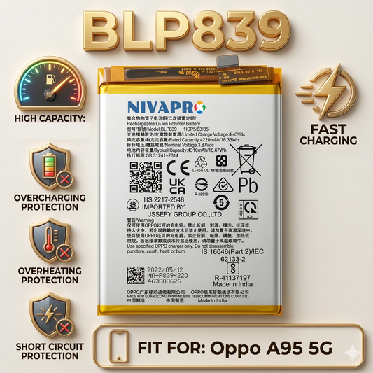 BLP839 Battery for Oppo A95 5G 5000mAh Battery with warranty by NIVAPRO