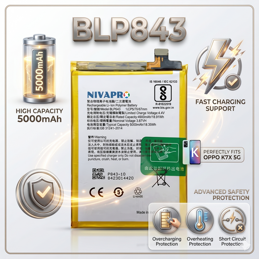 BLP843 Battery For OPPO K7x 5G smartphone  5000mAh Battery with warranty by NIVAPRO