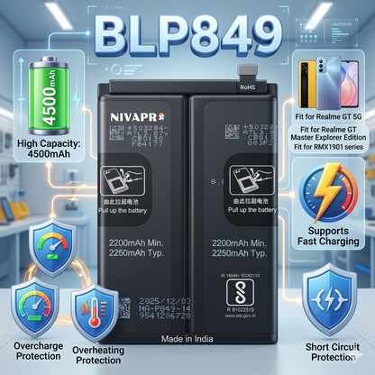 BLP849 Battery For Realme GT 5G GT Master Explorer Edition RMX1901  4500mAh Battery with warranty by NIVAPRO