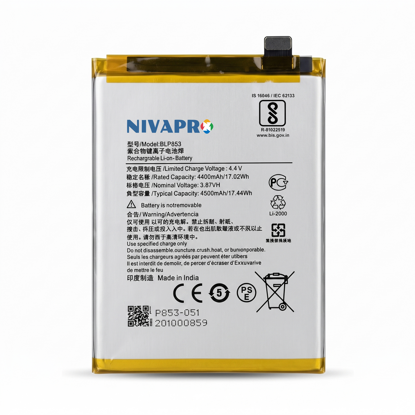 BLP853 Battery For Oppo Reno 4 4g 5 pro+ Reno 5 lite Reno 6 pro  4500mAh Battery with warranty by NIVAPRO