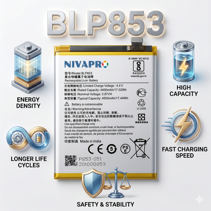 BLP853 Battery For Oppo Reno 4 4g 5 pro+ Reno 5 lite Reno 6 pro  4500mAh Battery with warranty by NIVAPRO