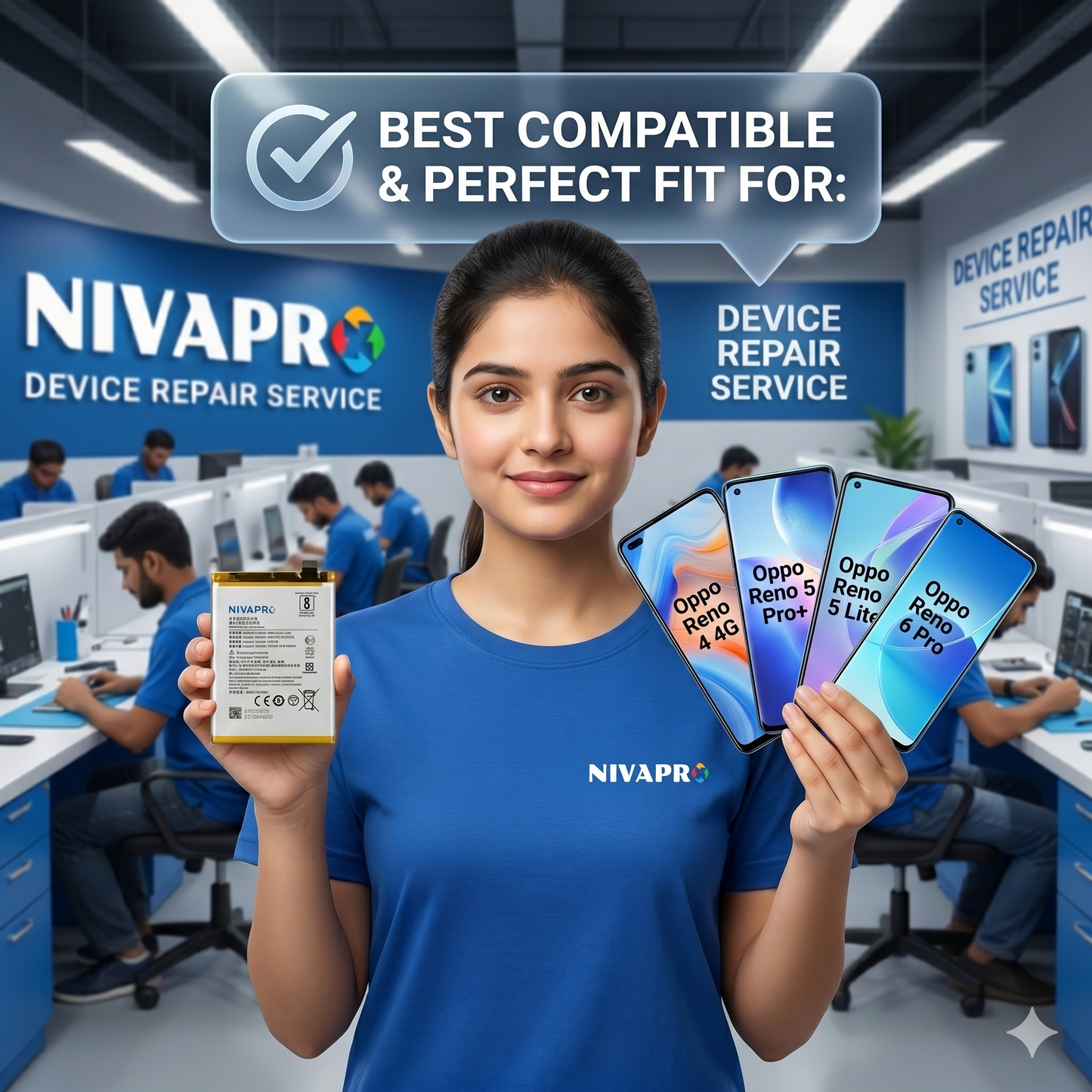 BLP853 Battery For Oppo Reno 4 4g 5 pro+ Reno 5 lite Reno 6 pro  4500mAh Battery with warranty by NIVAPRO